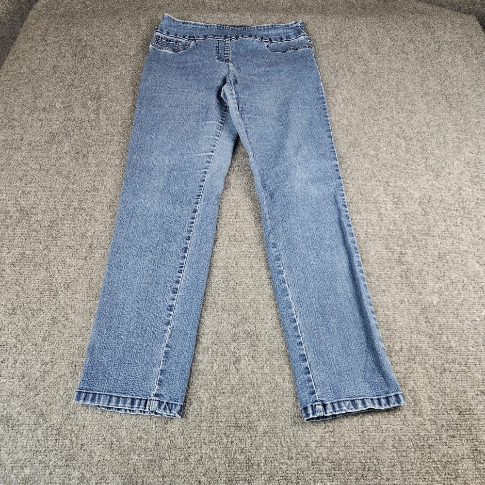 Ruby Rd Womens Size 10 Pull On Denim Jeans Medium Wash Straight Leg Stretch